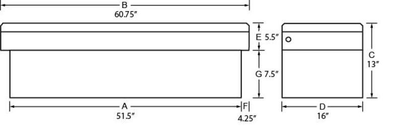 Tradesman Aluminum Economy Cross Bed Truck Tool Box (60in./Front Opening) - Black tra7111002_46641531093293