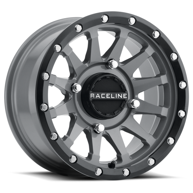 Raceline A95SG Trophy 15x7in / 4x137 BP / 10mm Offset / 110.18mm Bore - Grey & Black Lip Wheel