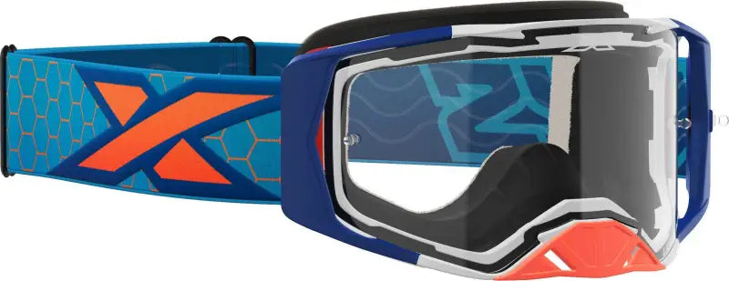 067-11040 EKS Brand Lucid Goggle Cyan/Flo Orange W/Clear Lens wps-067-11040