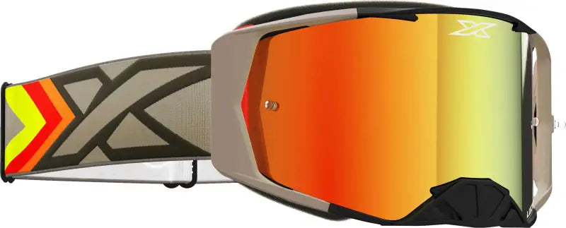 067-11060 EKS Brand Lucid Goggle Black And Tan Red Mirror wps-067-11060