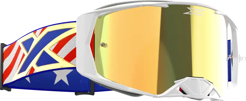 067-12024 EKS Brand Lucid Goggle Usa Stars And Stripes Gold Mirror Lens wps-067-12024
