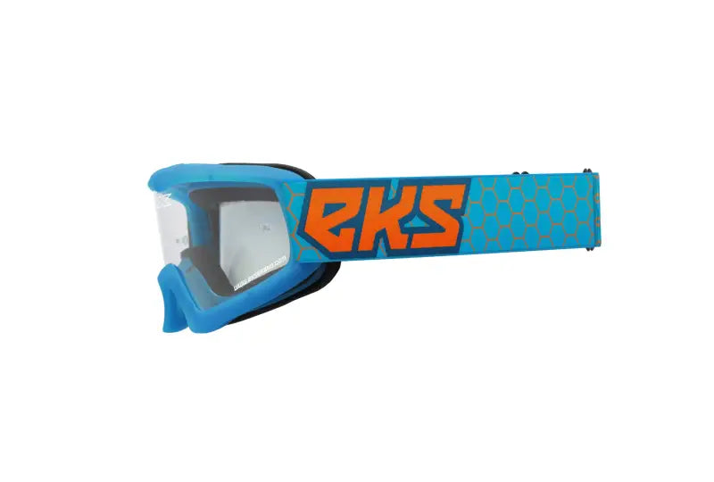 067-30345 EKS Brand Xgrom Youth Goggle Cyan/Flo Orange Clear wps-067-30345