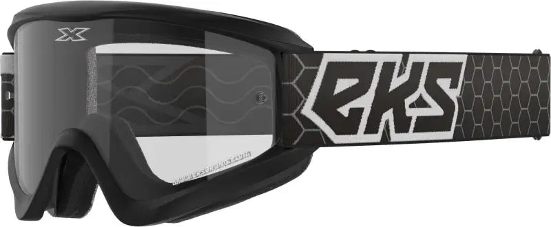 067-60435 EKS Brand Flat Out Clear Goggle Black/White Clear wps-067-60435