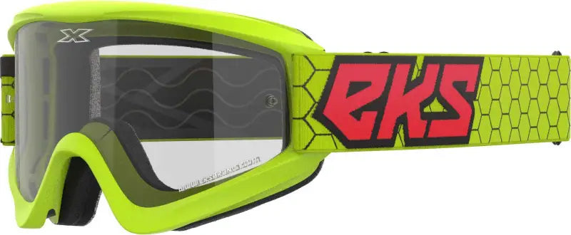 067-60445 EKS Brand Flat Out Clear Goggle Flo Ylw/Black/Fire Red Clear wps-067-60445