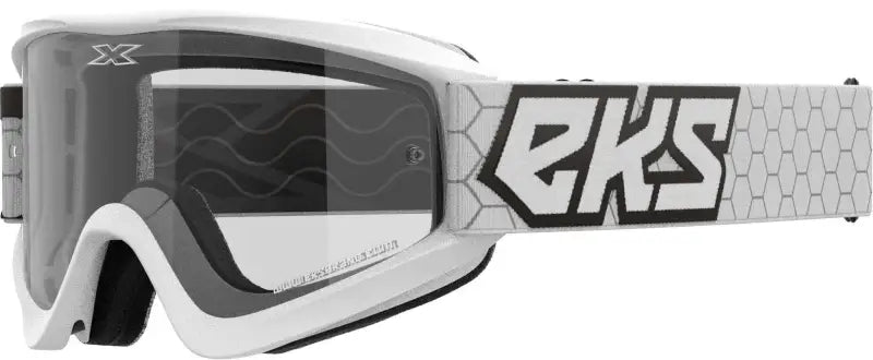 067-60450 EKS Brand Flat Out Clear Goggle White/Black Clear wps-067-60450