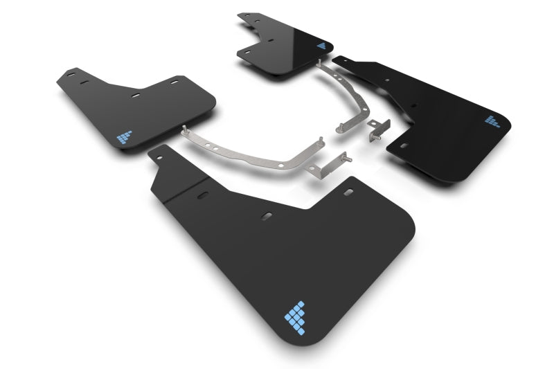 Hyundai Ioniq 5 UR Mud Flaps - Black with Light Blue Battery Logo (2022-2024) ralMF87-BAT-BLK-PBL