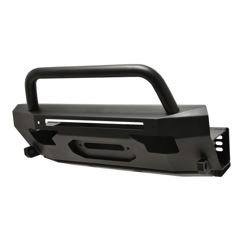 Westin Pro-Series Winch Mount Front Bumper With Round Bull Bar Textured Black Model 58-411155RBK