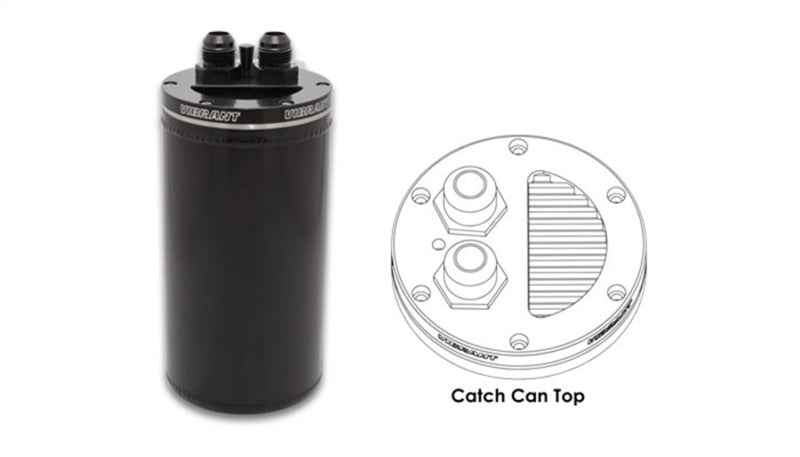 Vibrant 4in OD Universal Catch Can 2.0 w/ Integrated Filter Aluminum - Anodized Black 12695