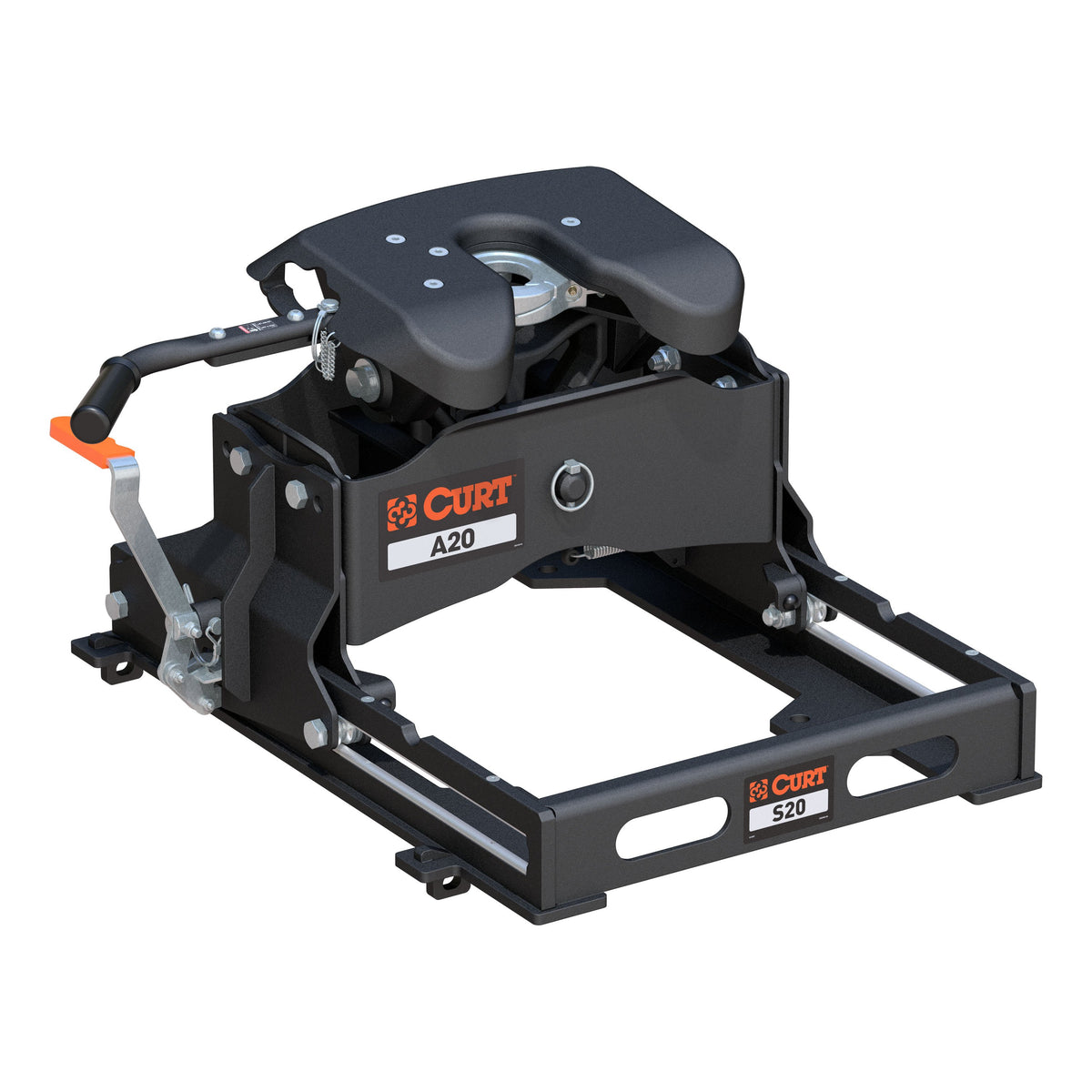 CURT A20 5th Wheel Slider Hitch for Short Bed Trucks, 20,000 lbs Model 16531