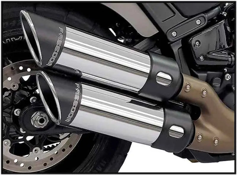 `18 Up Fatbob Slip Ons Chrome W/Black Tips wps-82-00719