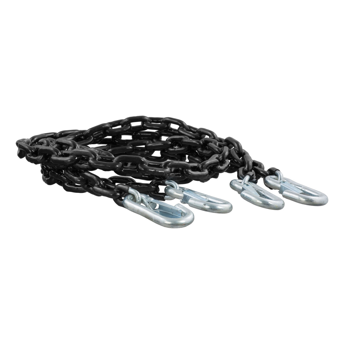 CURT 60-Inch Vinyl-Coated Trailer Safety Chains with 7/16-In Snap Hooks, 5,000 lbs Break Strength, 2-Pack Model 19749