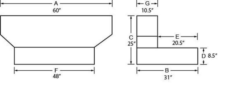 Tradesman Steel L-Shape Liquid Storage Tank (Full Size) - Black tra73510