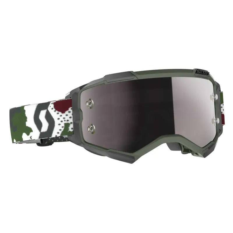 2728287-081269 Scott Fury Goggle Dark Green/White Camo W/Silver Chrome Works wps-51-2983