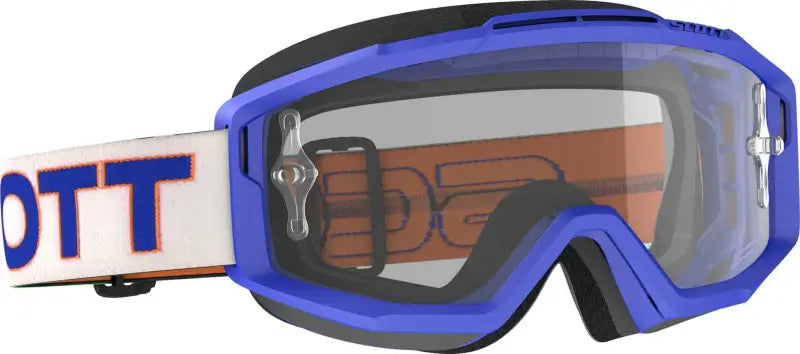285537-1029113 Scott Split Otg Goggle White/Blue W/Clear Works Lens wps-51-2363