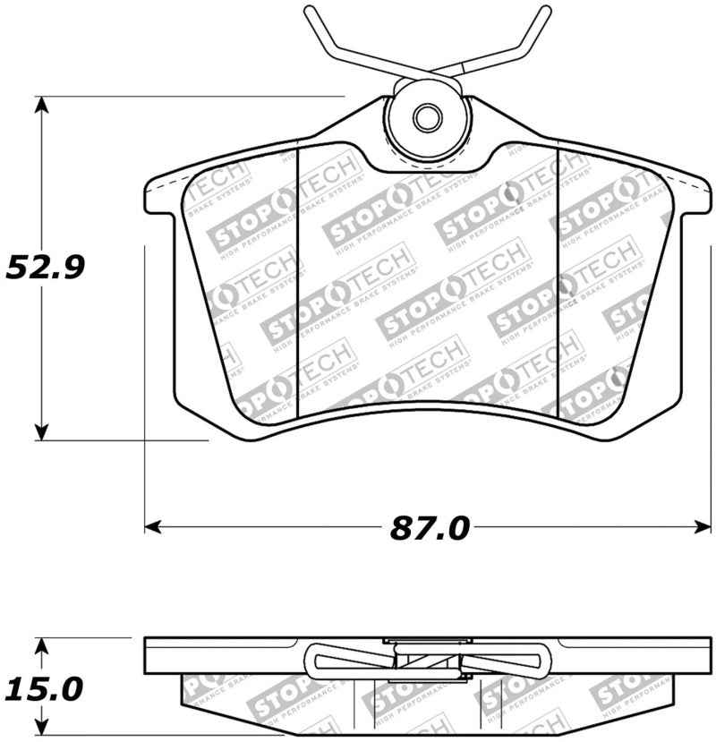 StopTech 02-08 Audi A4 Quattro / 2/99-02 Audi S4 Street Touring Rear Brake Pads 308.03400