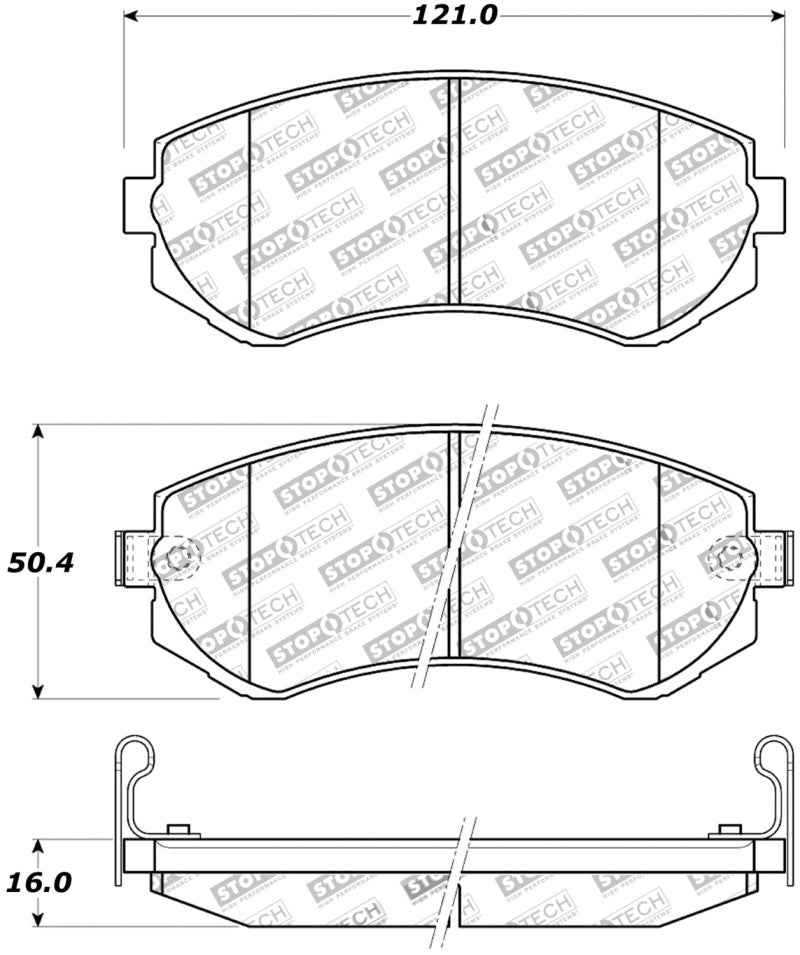 StopTech Street Touring 89-06/96 Nissan 240SX Front Brake Pads 308.04220