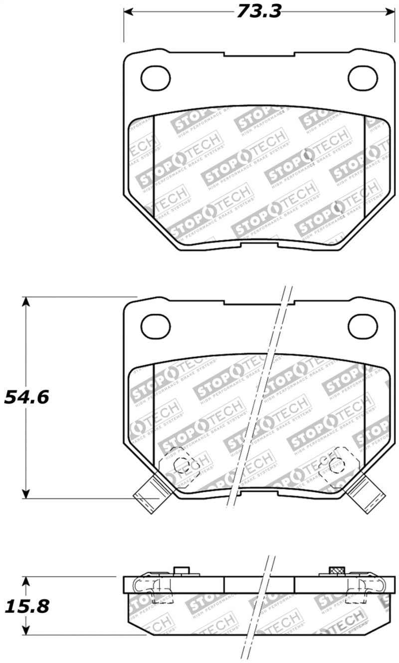 StopTech Street Touring 06-07 Subaru Impreza WRX (Exc STi) Rear Brake Pads 308.04611