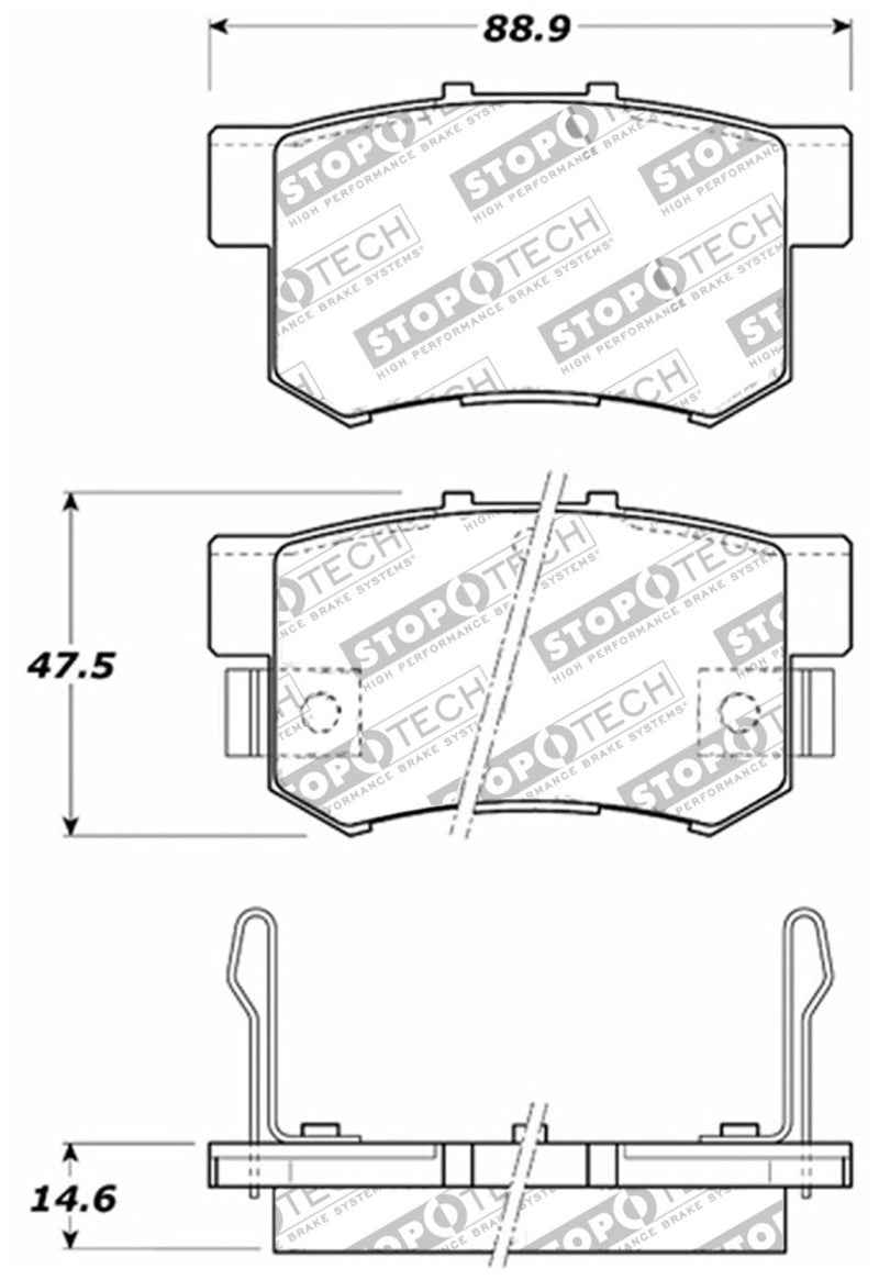 StopTech Street Touring 00-09 Honda S2000 / 92-07 Accord / 04-10 TSX Rear Brake Pads 308.05370