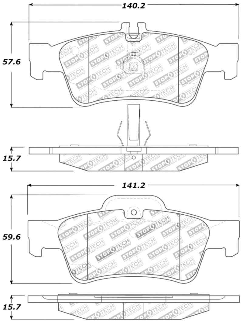 StopTech Street Touring Mercedes Benz Rear Brake Pads 308.09860