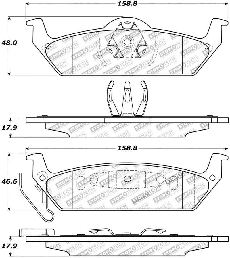 StopTech Street Touring 10-11 Ford F-150 Rear Brake Pads 308.10120