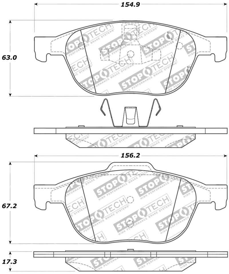 StopTech Street Touring 04-09 Mazda 3 Front Brake Pads 308.10440