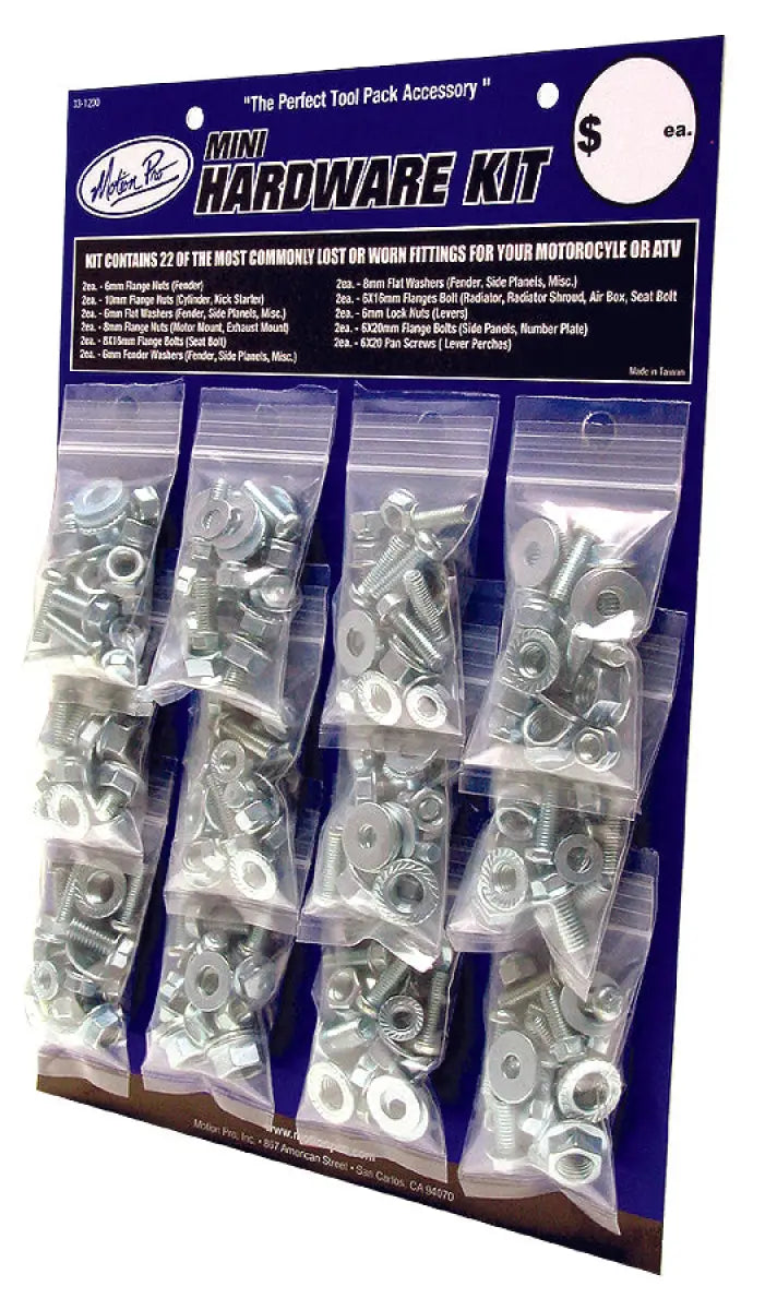 33-1200 Motion Pro Mini Hardware Kit Zinc Finish 12/Pk wps-57-12000