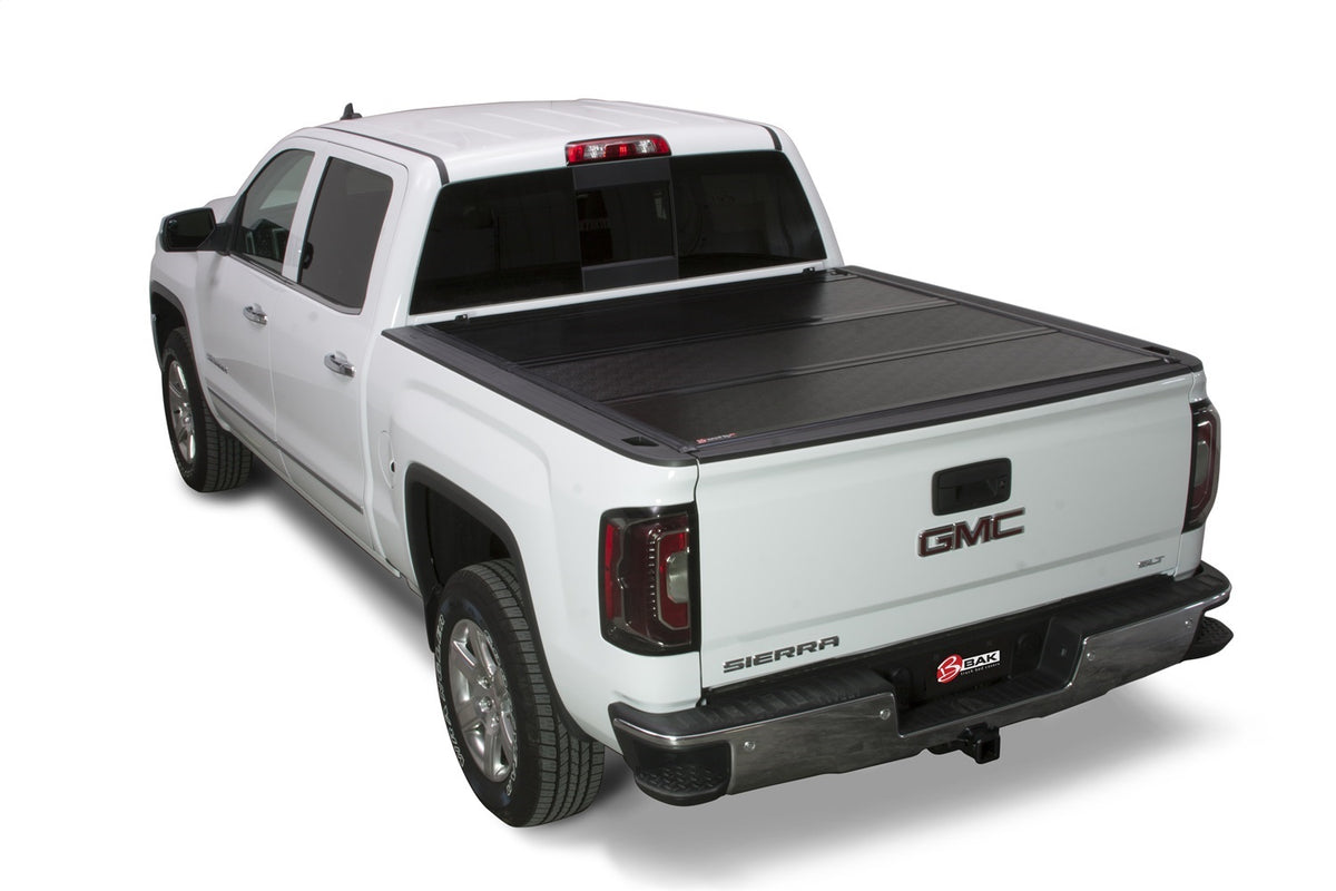 BAK BAKFlip G2 Hard Folding Truck Bed Cover - Rails Mounted Low Enough To Use Standard C Clamps - 2004-2013 Chevy Silverado/GMC Sierra 5' 9" Bed Model 226100