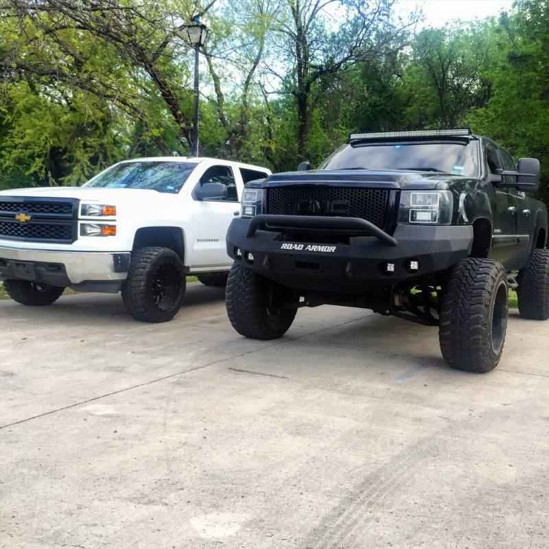 Road Armor 08-13 GMC 1500 Stealth Front Winch Bumper w/Pre-Runner Guard - Tex Blk 37604B