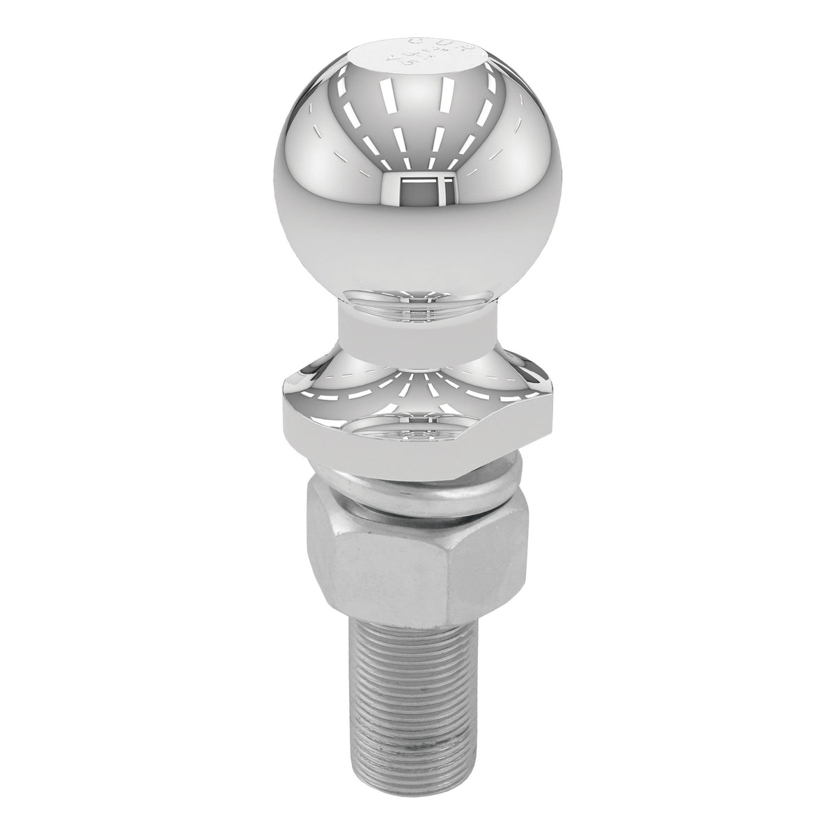 CURT Chrome Trailer Hitch Ball, 6,000 lbs, 2-Inch Diameter, 1 x 3-Inch Shank Model 40020