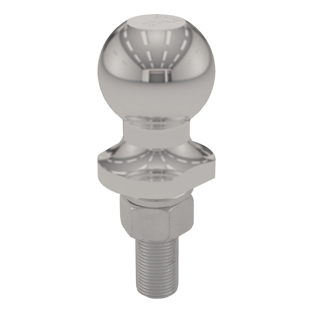 CURT Stainless Steel Trailer Hitch Ball, 2,000 lbs, 1-7/8-Inch Diameter, 3/4 x 2-1/8-Inch Shank Model 40050