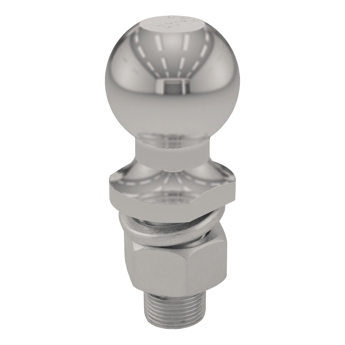 CURT Stainless Steel Trailer Hitch Ball, 6,000 lbs, 2-Inch Diameter, 1 x 2-1/8-Inch Shank Model 40053