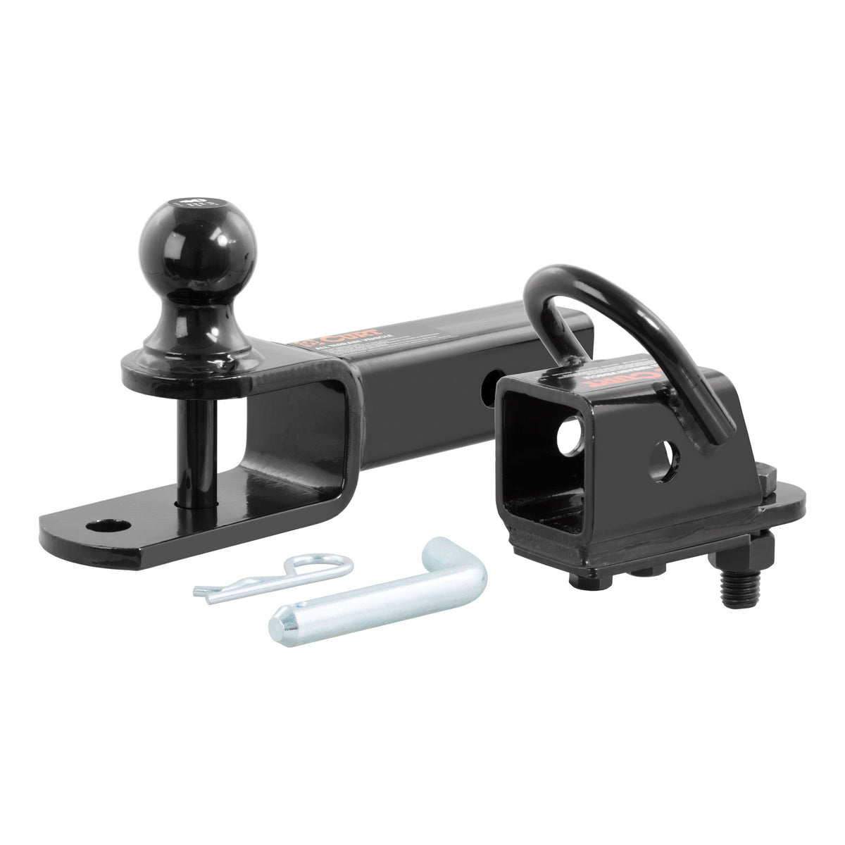 CURT 3-in-1 UTV, ATV Trailer Hitch Mount with 2-Inch Receiver Adapter, 1-7/8-Inch Ball, Clevis Pin, 5/8-Inch Hole Model 45029