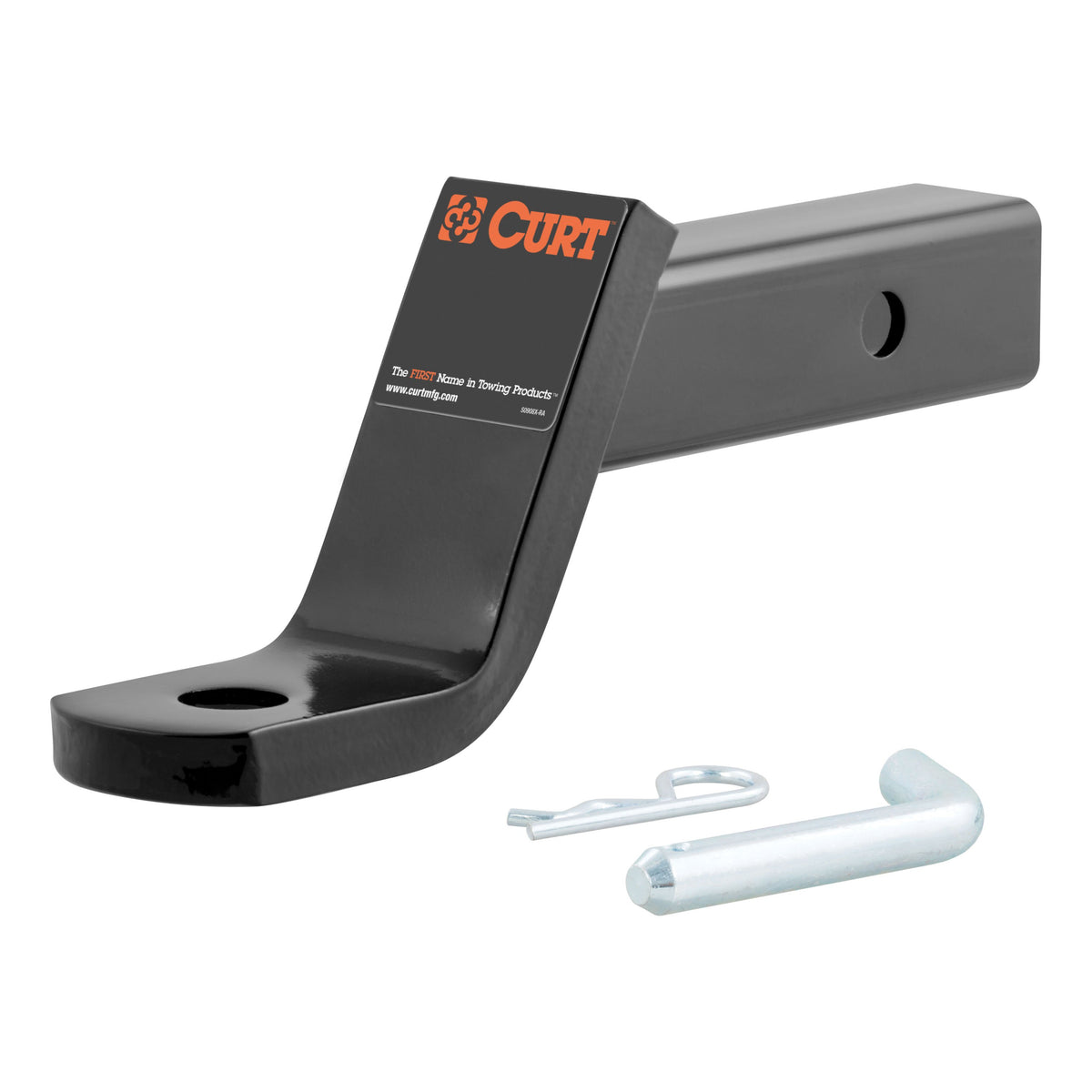 CURT Class 3 Trailer Hitch Ball Mount and Pin, Fits 2-Inch Receiver, 7,500 lbs, 1-Inch Hole, 4-Inch Drop, 2-In Rise Model 45052