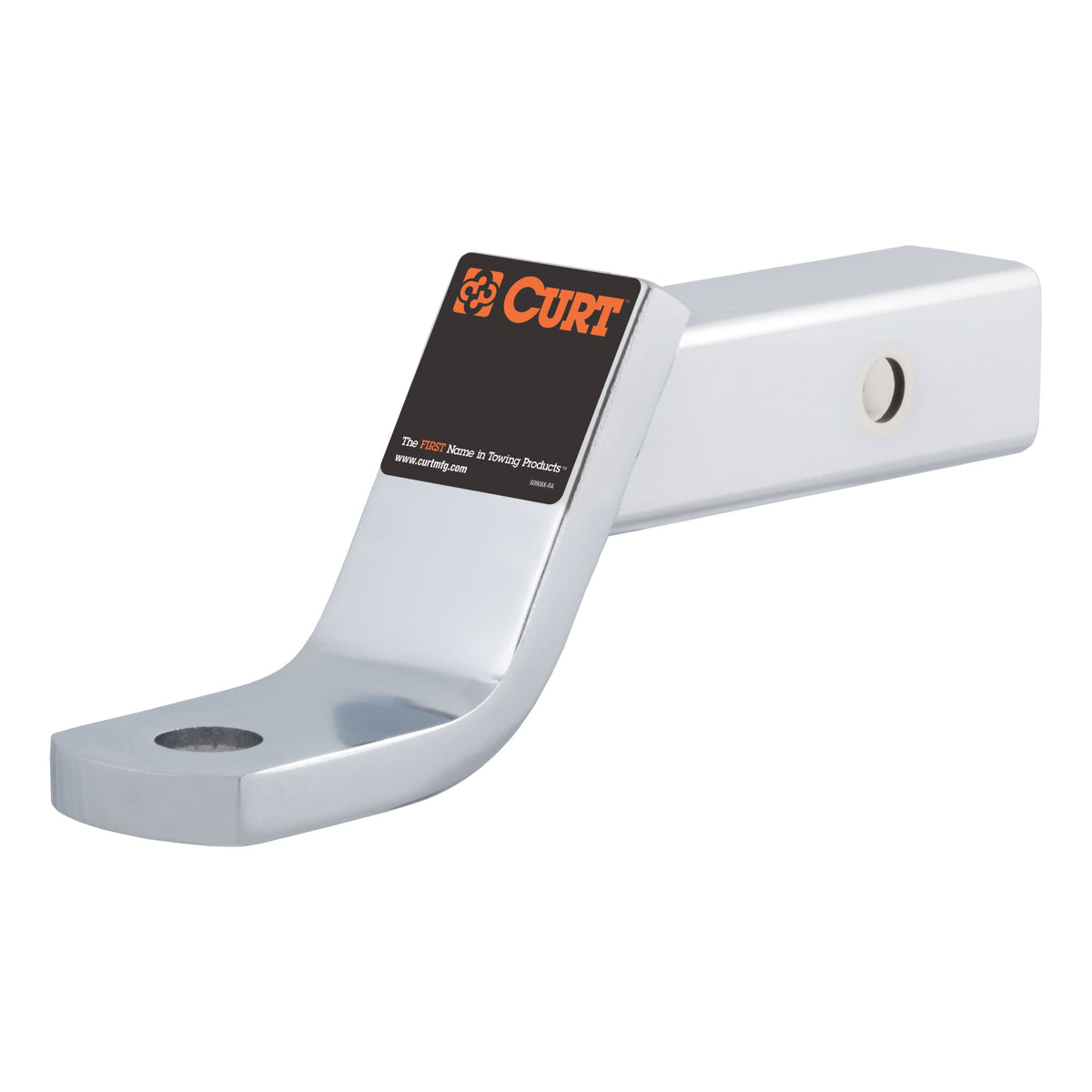 CURT Chrome Class 3 Trailer Hitch Ball Mount, Fits 2-Inch Receiver, 7,500 lbs, 1-Inch Hole, 4-Inch Drop, 2-In Rise Model 45296