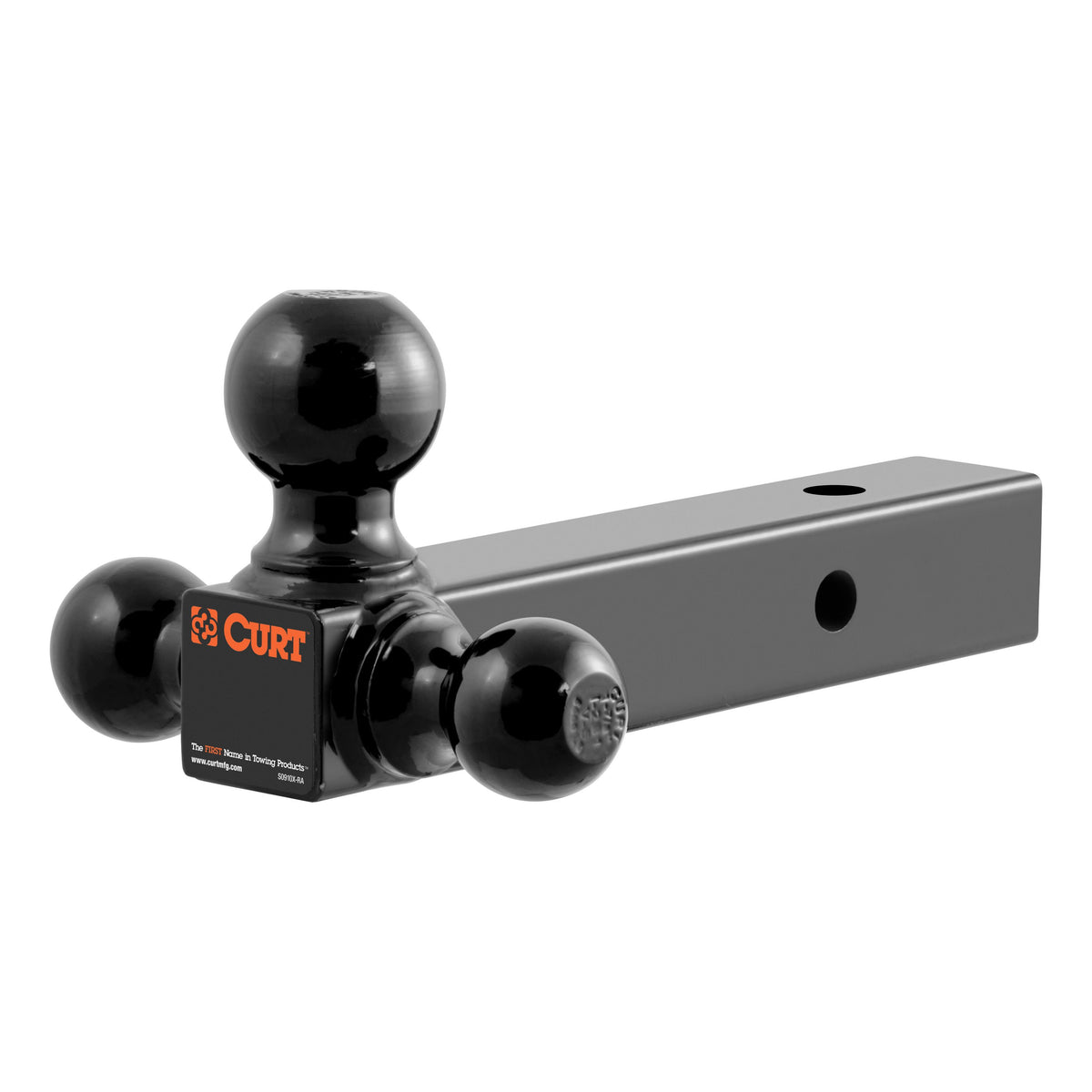 CURT Multi-Ball Trailer Hitch Ball Mount, 1-7/8, 2, 2-5/16-Inch Balls, Fits 2-Inch Receiver, 10,000 lbs Model 45650