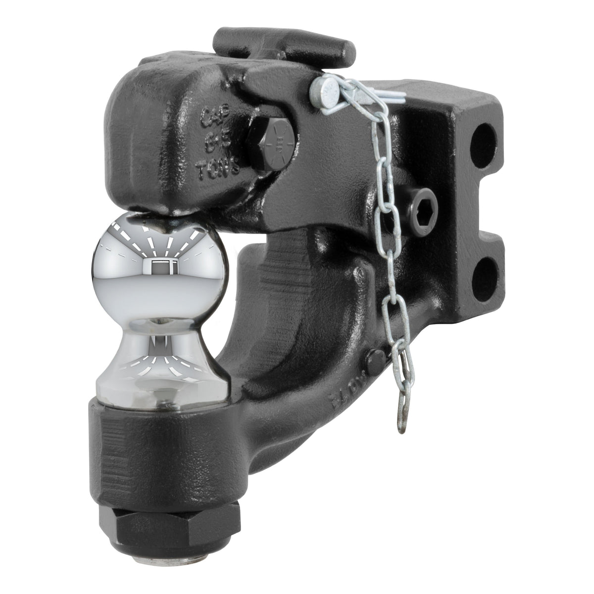 CURT Channel Mount Pintle Attachment with 2-Inch Ball, 10,000 lbs, Shank Required Model 45919