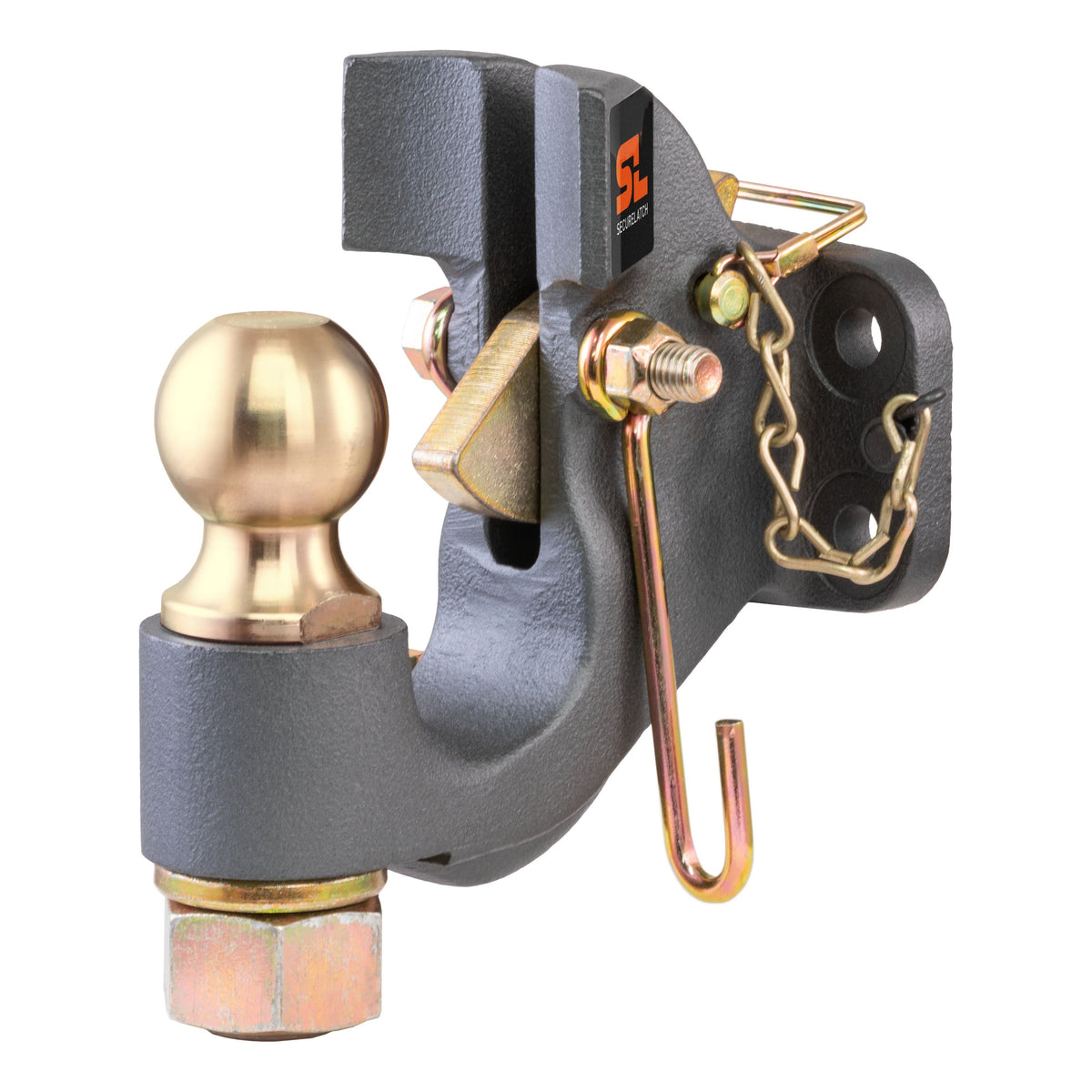 CURT SecureLatch 2-Inch Ball and Pintle Hitch Hook Combination, 20,000 Pounds, Mount Required Model 48411
