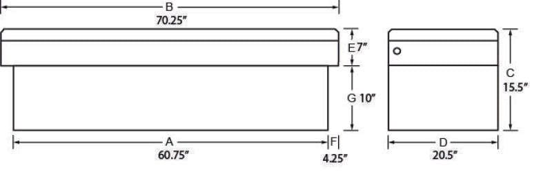 Tradesman Steel Cross Bed Truck Tool Box (70in./Side Opening) - Black tra86451