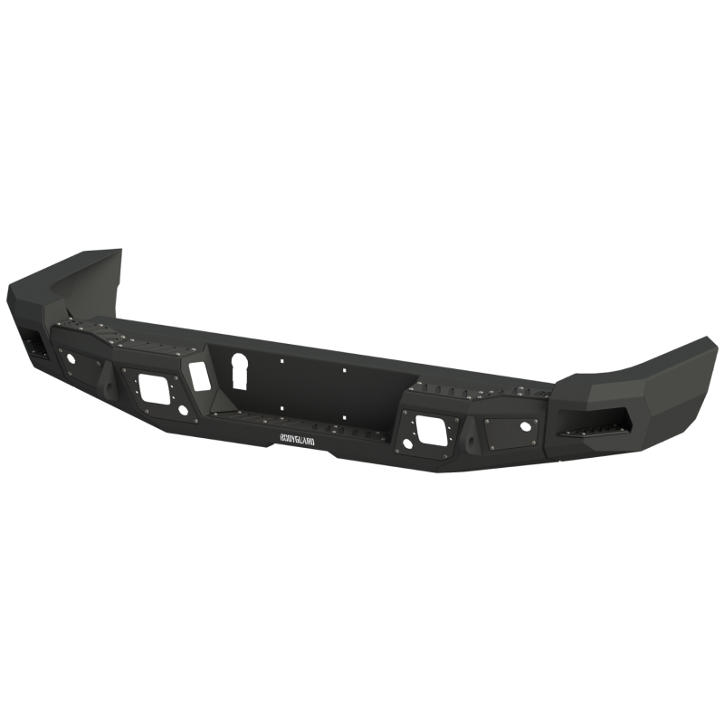 Bodyguard Gladiator Rear Bumper Full Width No Sensors Reverse Light Cutouts Bare Metal Model 28670B