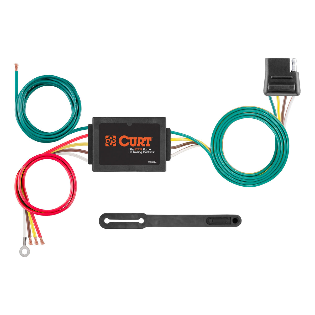 CURT Non-Powered 3-to-2-Wire Splice-in Trailer Taillight Converter, 4-Pin Wiring Harness Model 56130