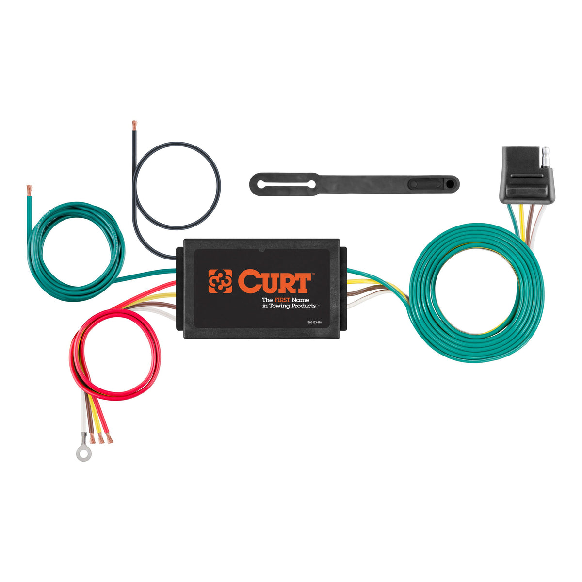 CURT Powered 3-to-2-Wire Splice-in Trailer Taillight Converter, 4-Pin Wiring Harness Model 56187
