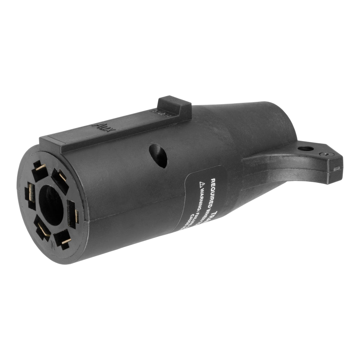 CURT LED-Compatible 7-Way RV Blade Vehicle-Side to 6-Way Round Trailer-Side Trailer Wiring Adapter Model 57005