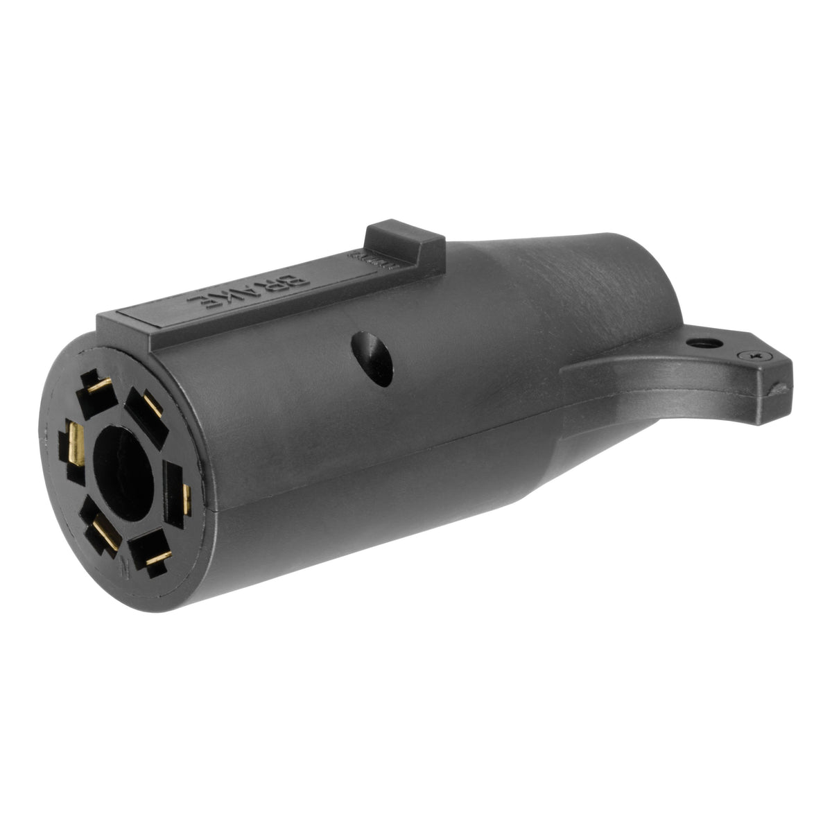 CURT 7-Way RV Blade Vehicle-Side to 6-Way Round Trailer Wiring Adapter, Center Pin Brake Lights Model 57660