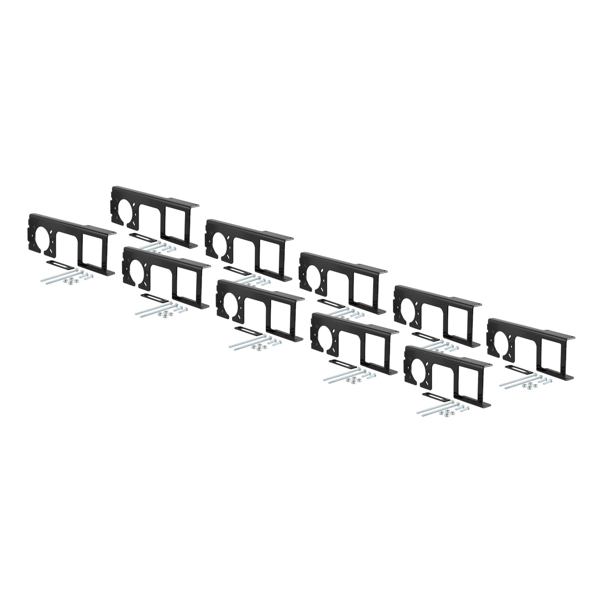 CURT Easy-Mount Vehicle Trailer Wiring Connector Mounting Bracket, 2-Inch Receiver, 4 or 5-Way Flat, 6 or 7-Way Round, 10-Pack Model 58000010
