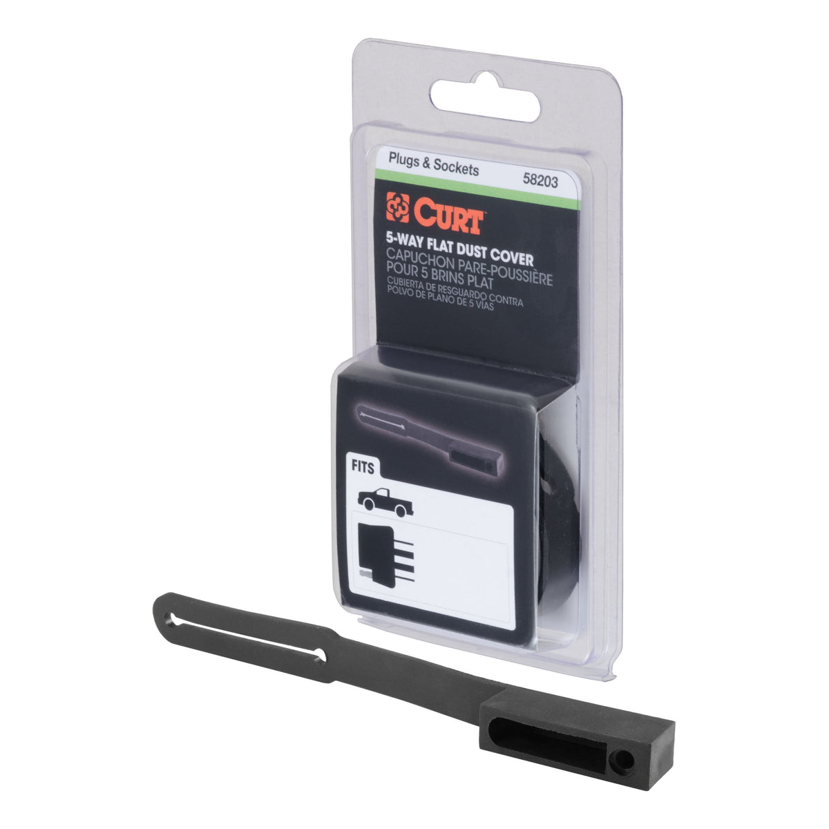 CURT Vehicle-Side 5-Pin Flat Trailer Wiring Harness Connector Dust Cover Model 58203