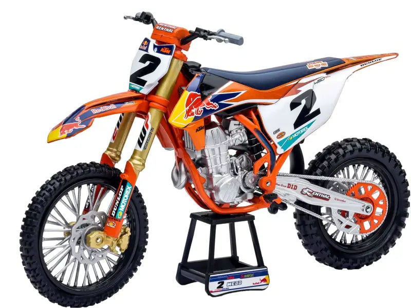 58213 New-Ray 1:10 Scale Red Bull Ktm Cooper Webb #2 With #1 Sticker Plate wps-959-0146