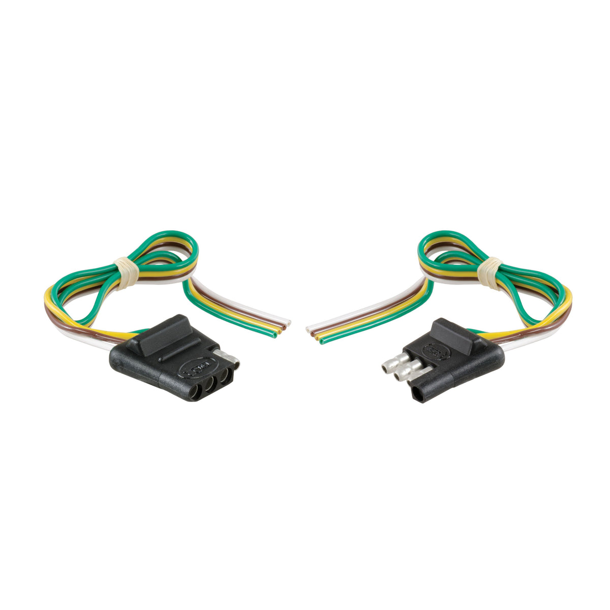 CURT 4-Pin Flat Wiring Harness, 12-Inch Vehicle-Side and Trailer-Side Wires Model 58304