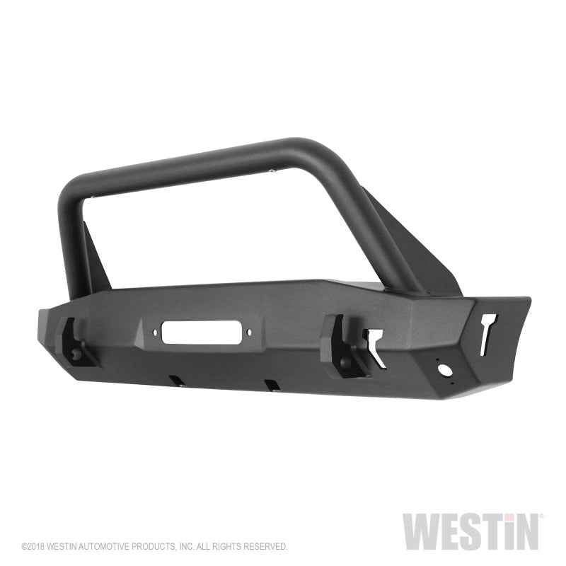 Westin 07-18 Jeep Wrangler JK WJ2 Stubby Front Bumper w/Bull Bar - Tex. Blk 59-80015