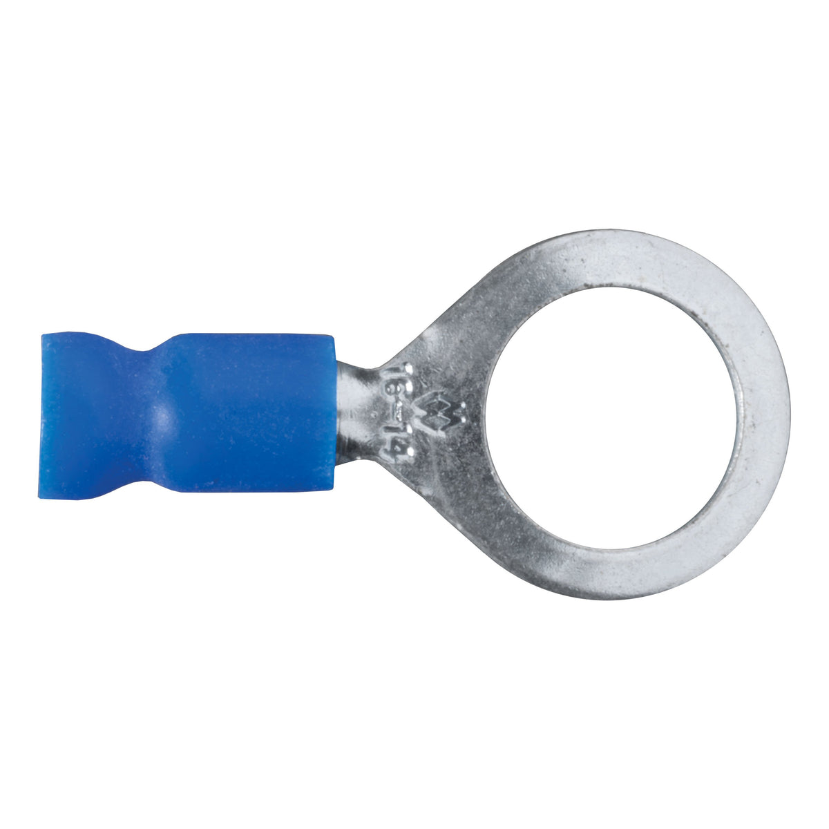 CURT 16-14 Gauge Blue Vinyl-Insulated Ring Terminal Wire Connectors, 3/8-Inch Stud, 100-Pack Model 59523
