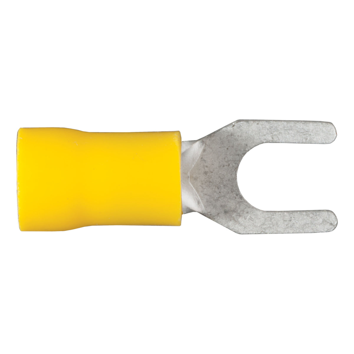CURT 12-10 Gauge Yellow Vinyl-Insulated Spade Terminal Connectors, #10 Stud, 100-Pack Model 59631